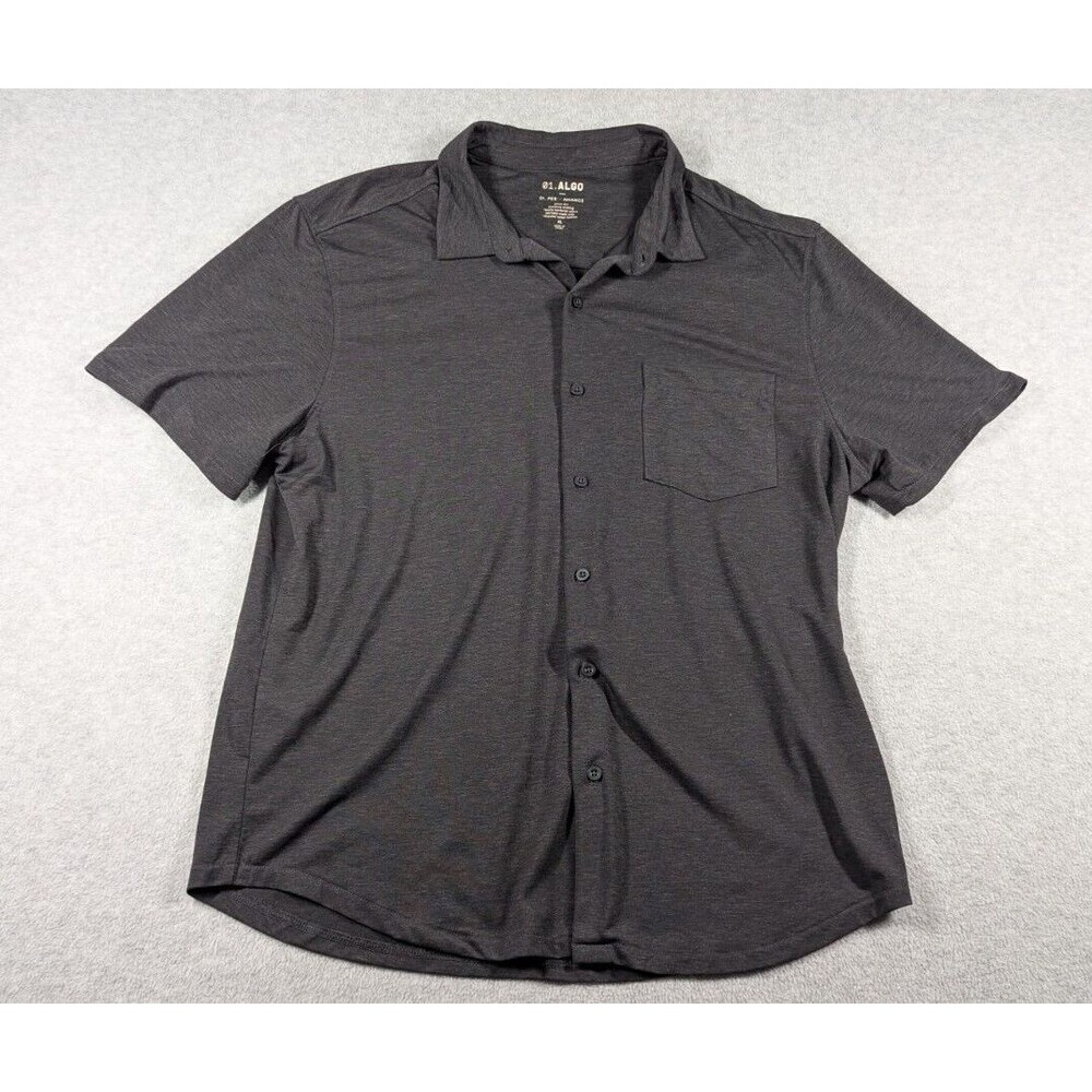 01.Algo‎ Men Shirt XL Performance Button Up Polo Anti Odor Wicking Golf S/S